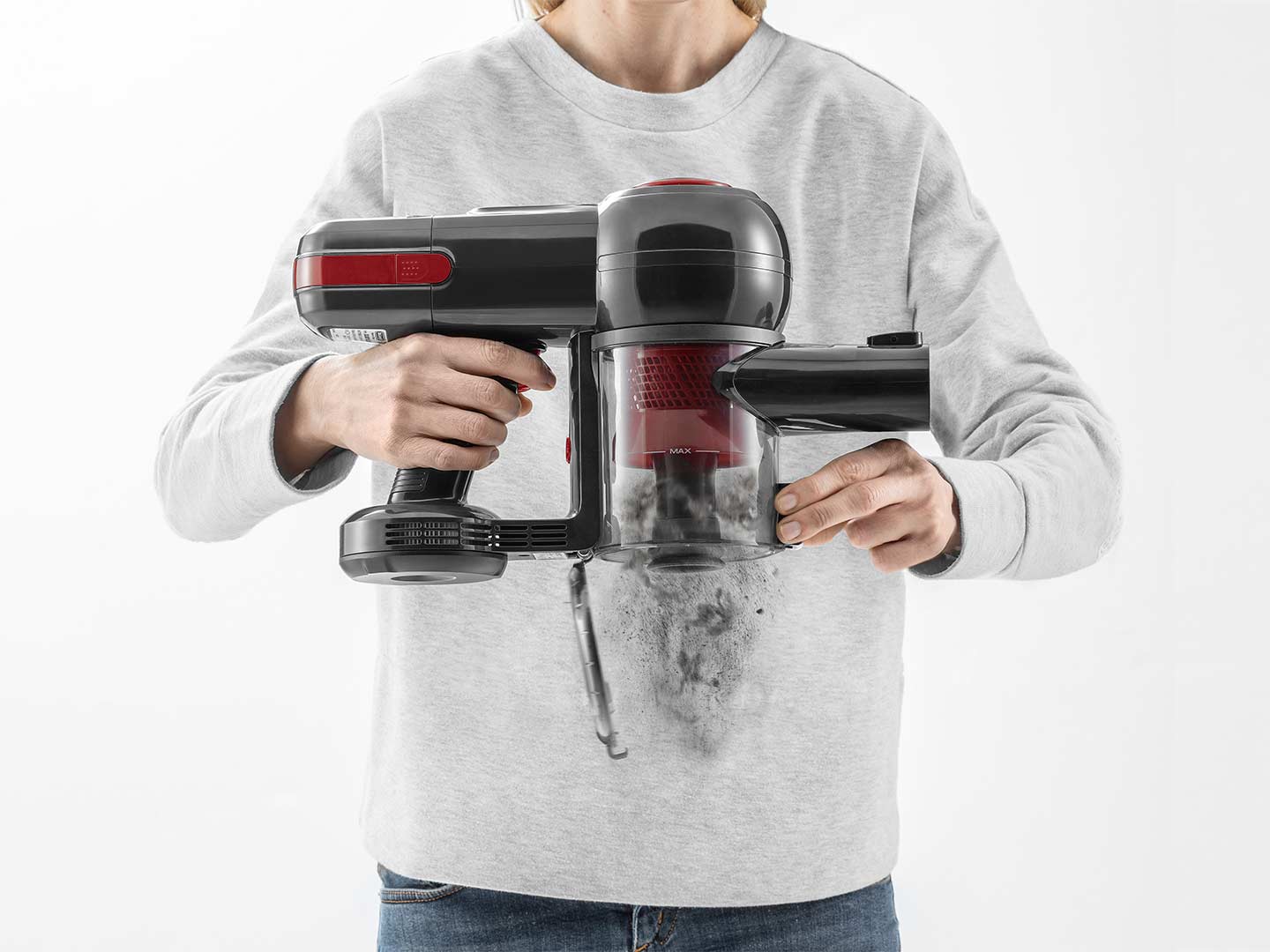 De&rsquo;Longhi XLM21LE1.GYR scopa elettrica Aspirapolvere a bastone 2 in 1 Batteria Secco EPA Senza sacchetto 0,5 L Rosso
