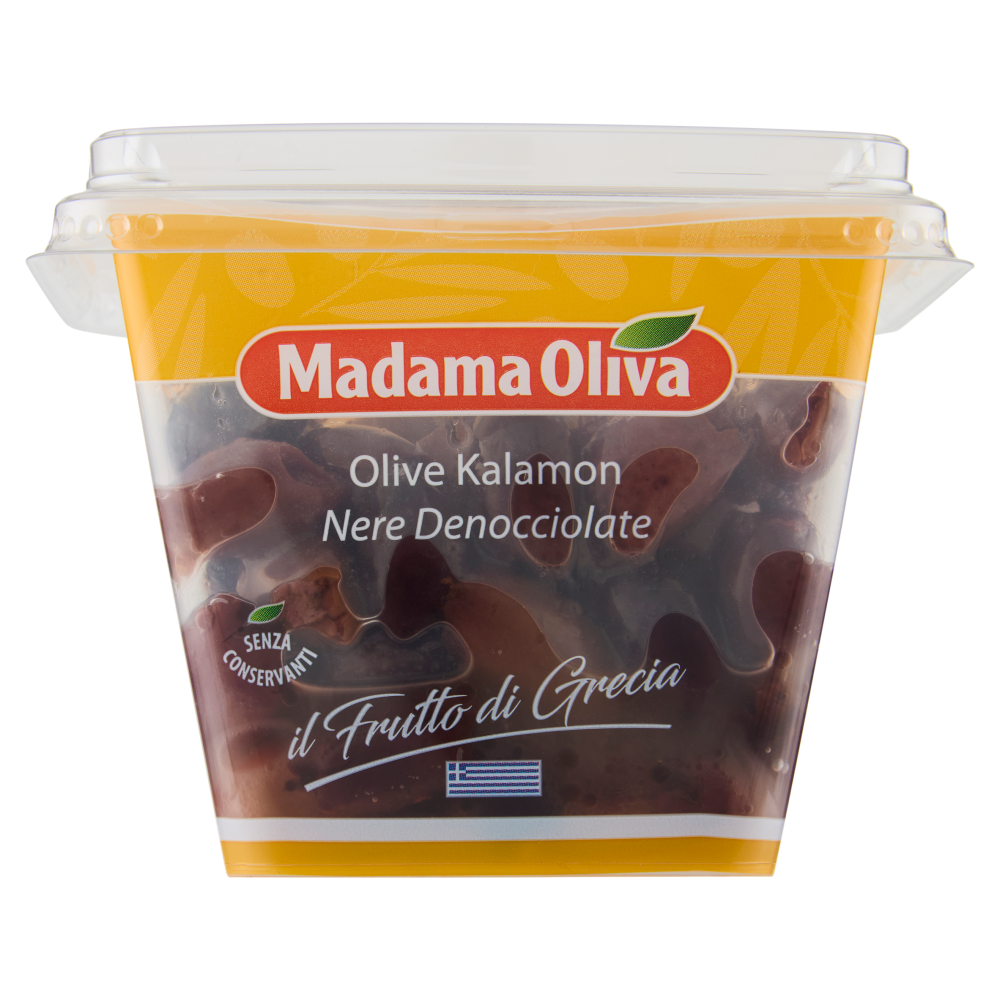 Madama Oliva il Frutto di Grecia Olive Kalamon Nere Denocciolate 160 g