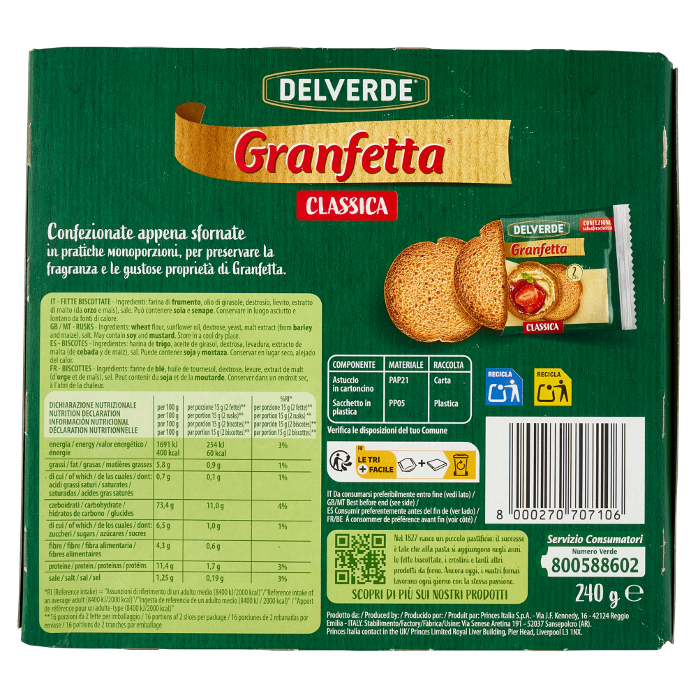 Delverde Granfetta Classica 16 x 15 g