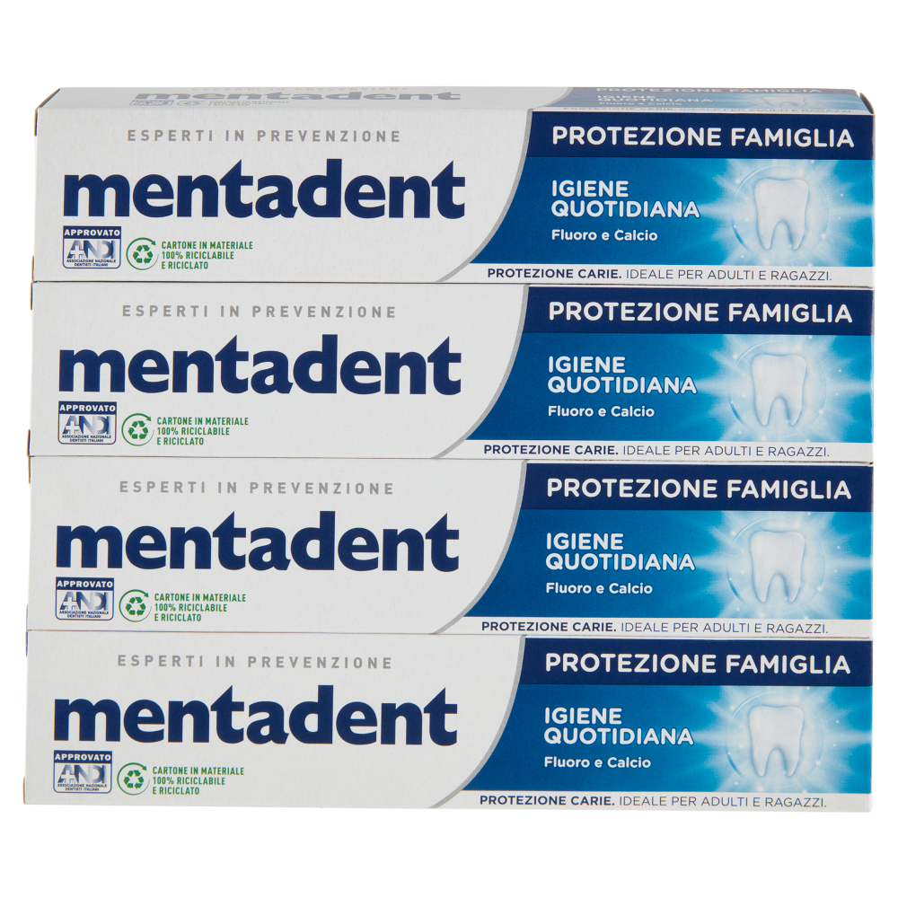 Mentadent Protezione Famiglia Igiene Quotidiana 4 x 75 ml