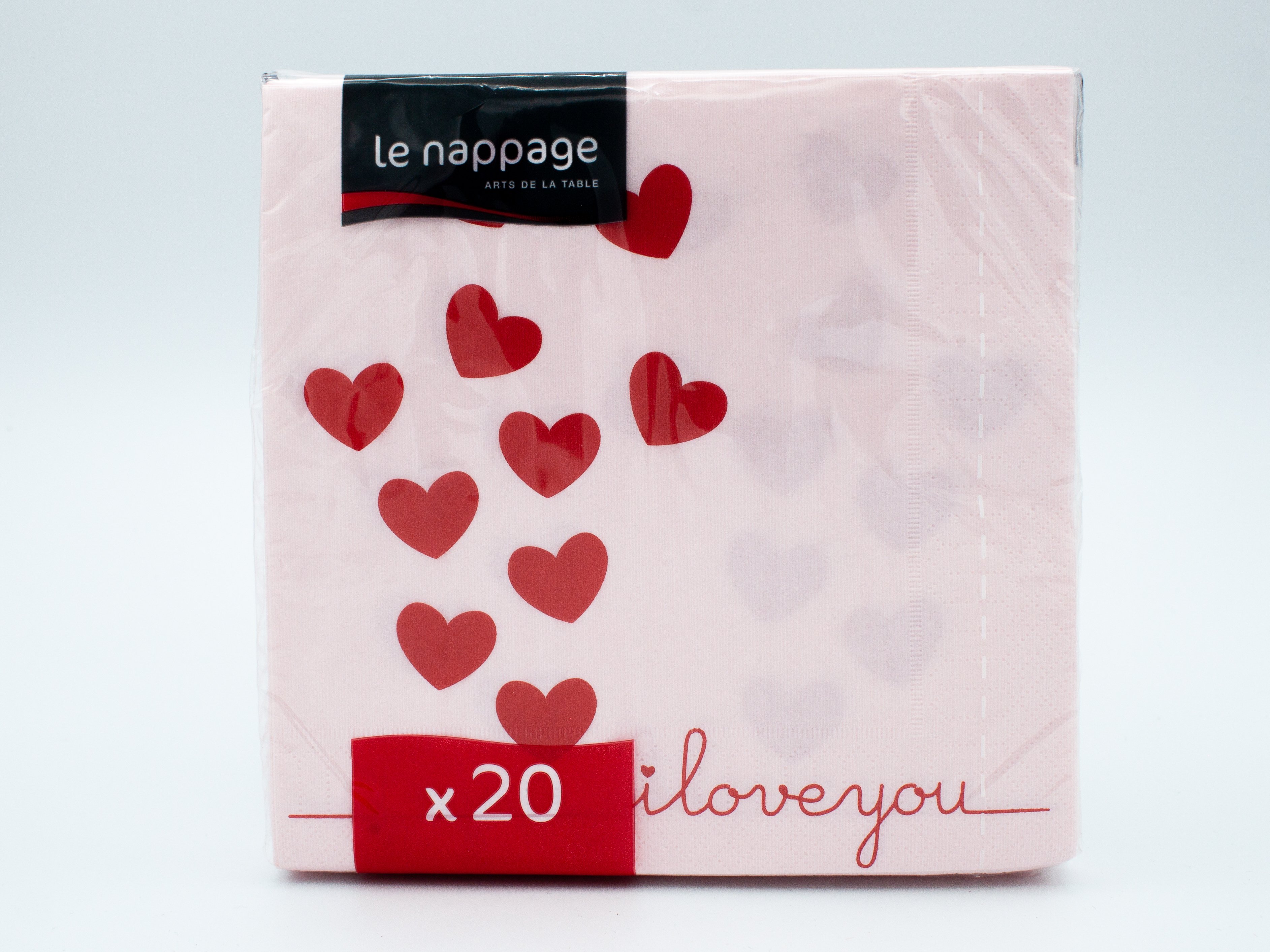 20 tovaglioli 33x33 cm 3 veli Petit Coeur