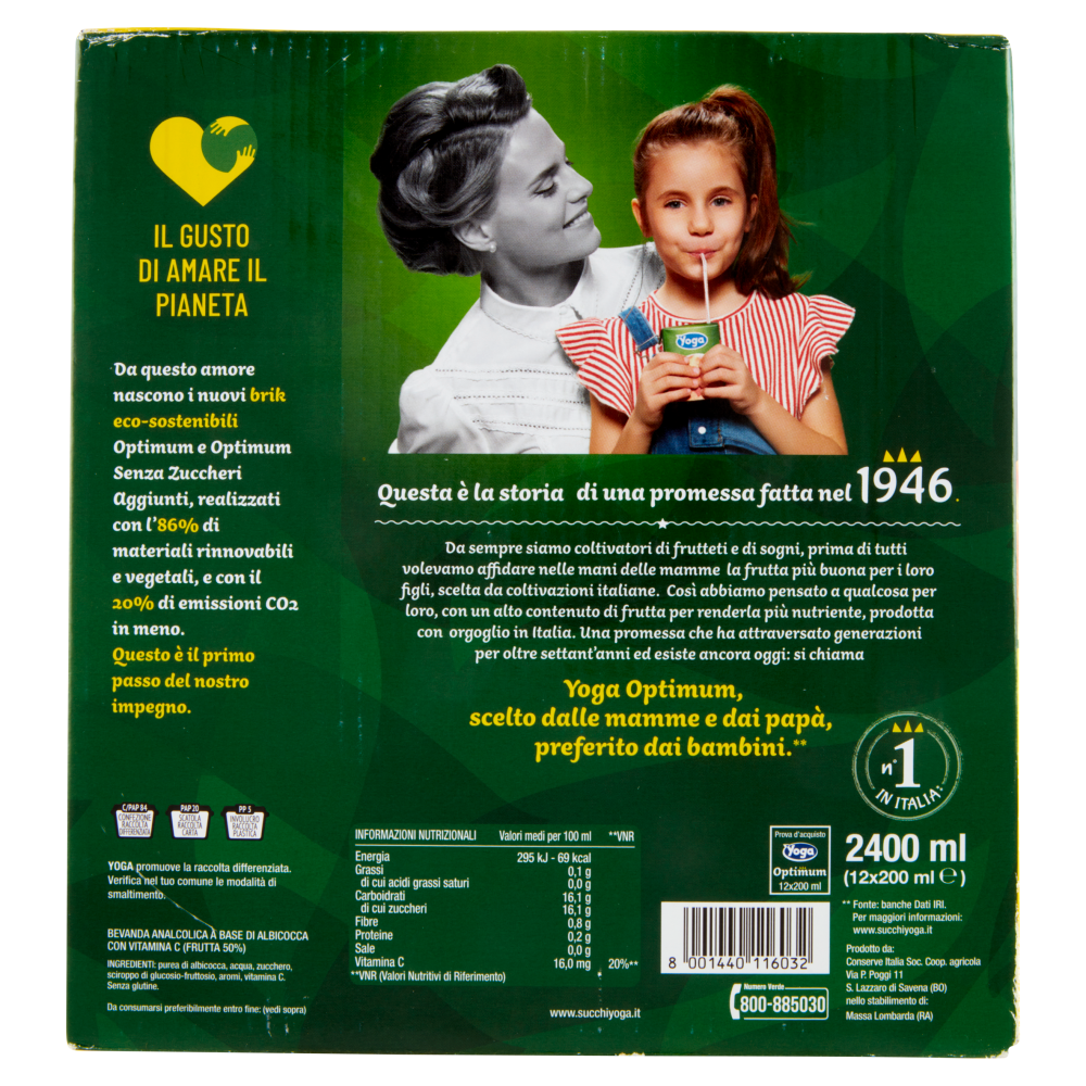 Yoga Optimum 50% Albicocca Italiana 12 x 200 ml