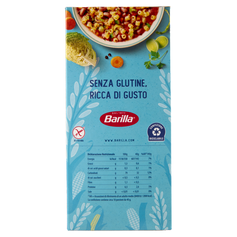 Barilla Pasta Ditalini Rigati Senza Glutine 400 g