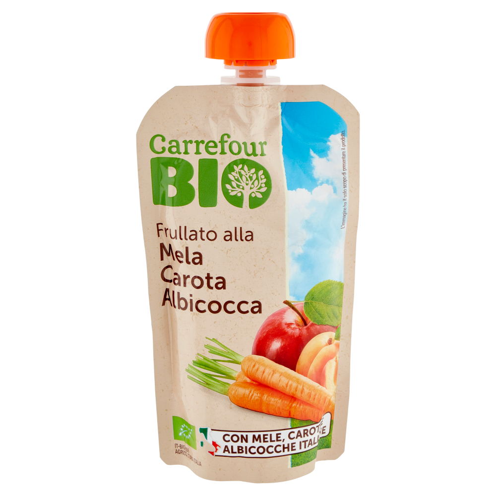 Carrefour Bio Frullato alla Mela Carota Albicocca 120 g