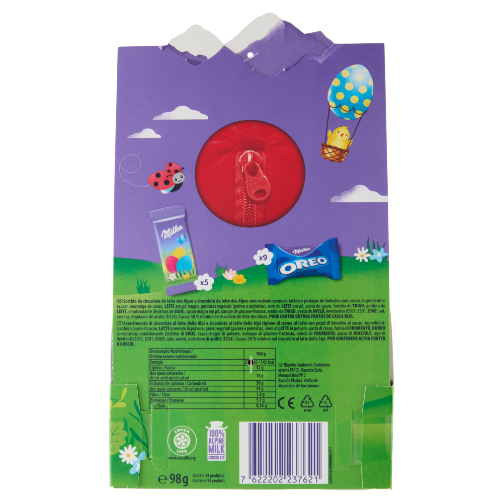 Peluches Milka con assortimento di cioccolato al latte - 98g