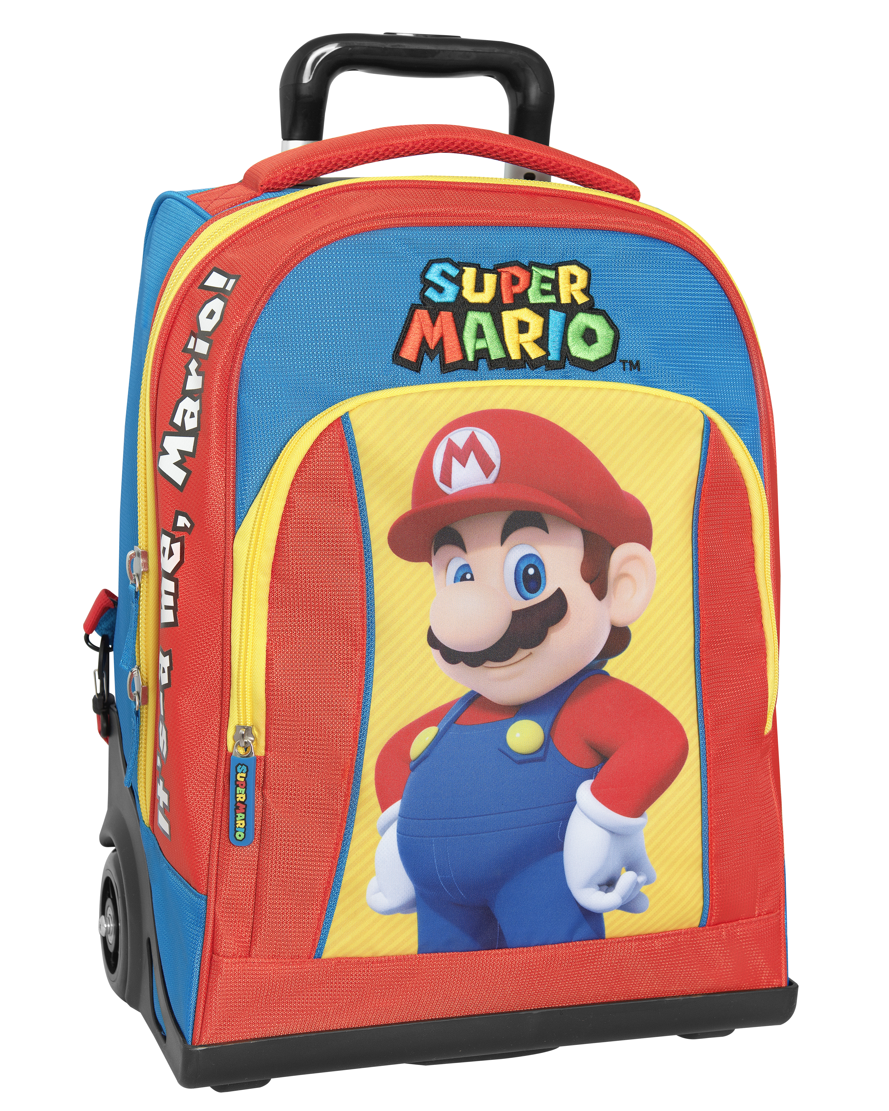 Carrefour 8058263193474 bagaglio Trolley Guscio morbido Blu, Rosso, Bianco, Giallo