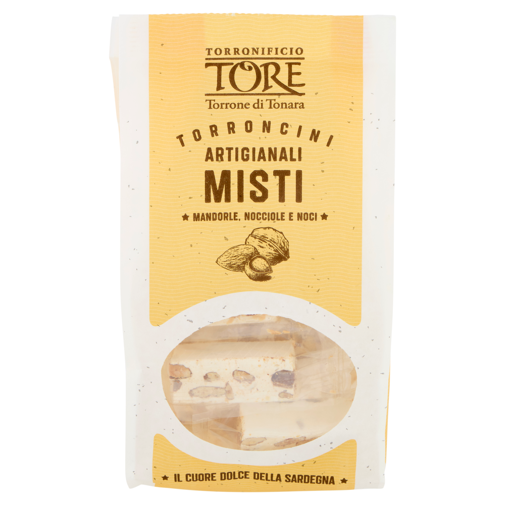 Torronificio Tore Torroncini Artigianali Misti Mandorle, Nocciole e Noci 150 g