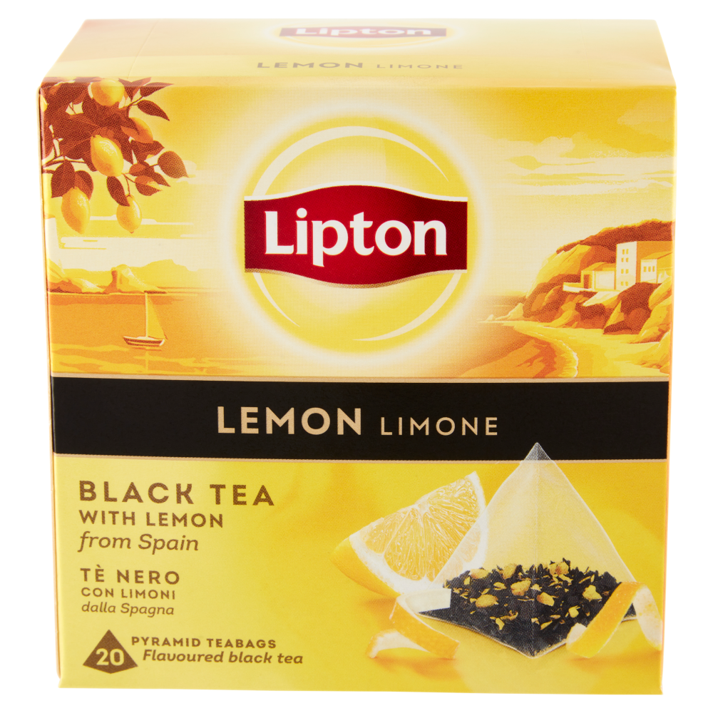 Lipton Limone T&egrave; Nero con Limoni 20 Pyramid Teabags 34 g