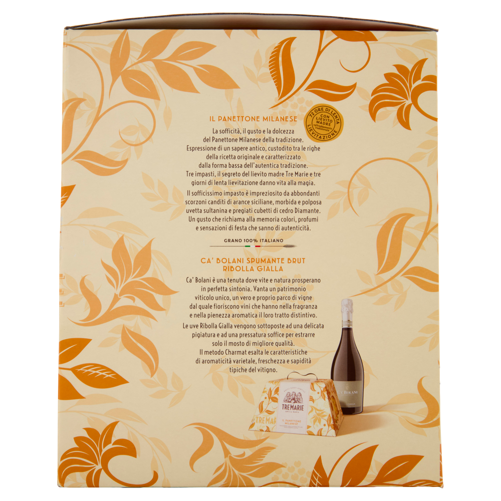 Tre Marie Incanto di Natale Panettone Milanese 750g + Spumante Brut Ca' Bolani Ribolla Gialla 750ml