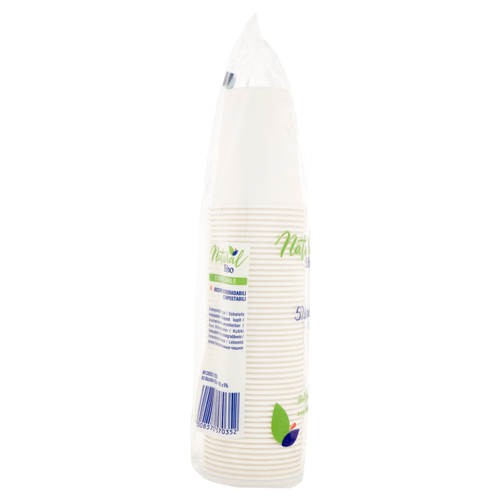 Natural Bibo bicchieri Biodegradabili e compostabili 200 cc 50 pz