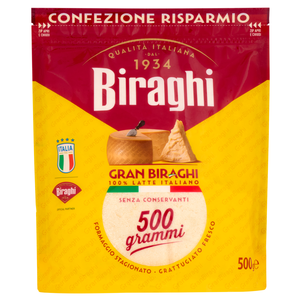 Biraghi Gran Biraghi Formaggio Stagionato Grattugiato Fresco 500 g