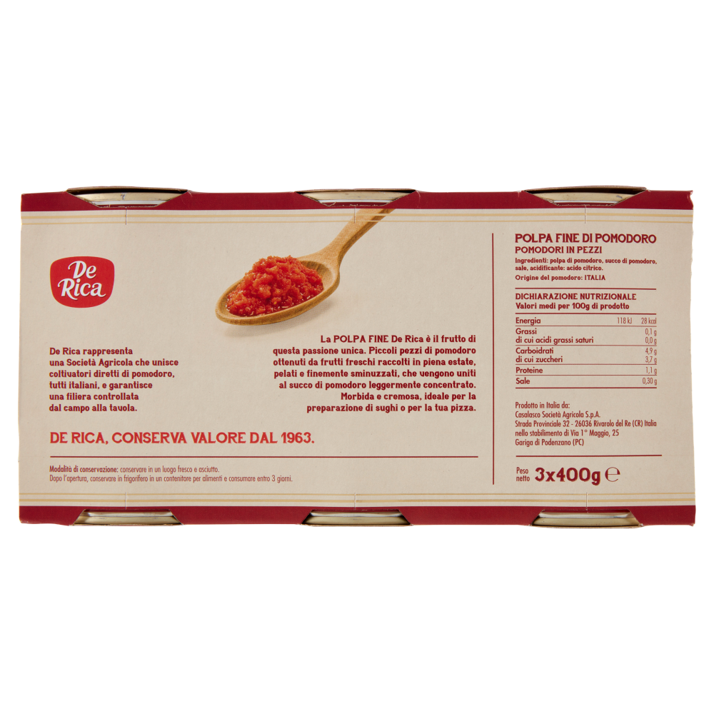 De Rica Polpa Fine 3 x 400 g