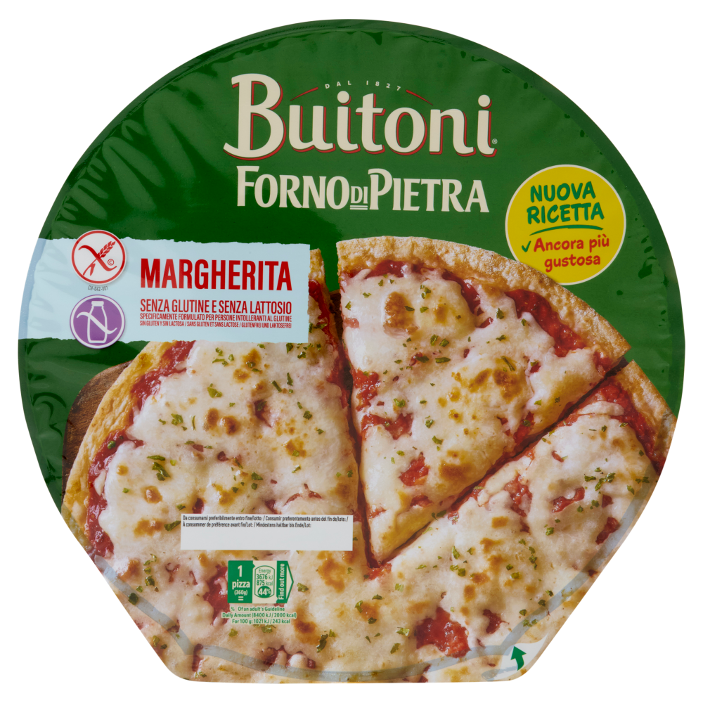 Buitoni Forno di Pietra Margherita Senza Glutine e Senza Lattosio Pizza Surgelata 1 pizza 360g