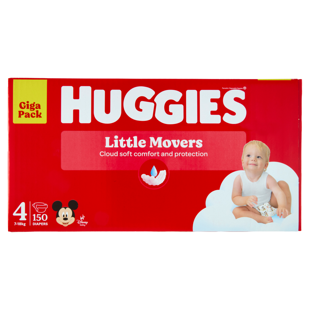 Huggies Little Movers Pannolini 4 7-18 Kg 150 pz