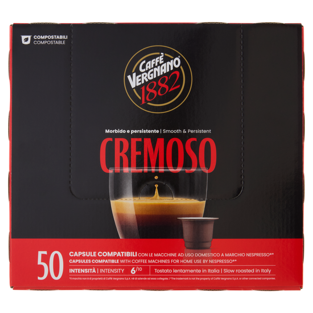 Caffè Vergnano 1882 Cremoso Capsule Compatibili Nespresso* 50 x 5 g