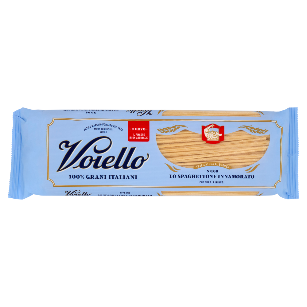 Voiello Pasta Lo Spaghettone Innamorato N&deg;108 Grani 100% Italiani Trafilata Bronzo 500g