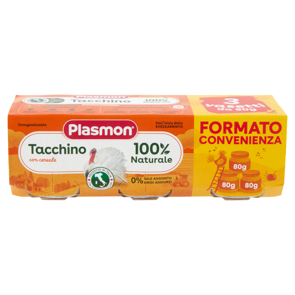 Plasmon Omogeneizzato Tacchino con cereale 3 x 80 g