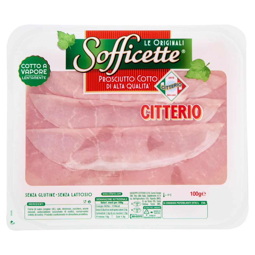 Citterio Sofficette Prosciutto Cotto di Alta Qualità 100 g