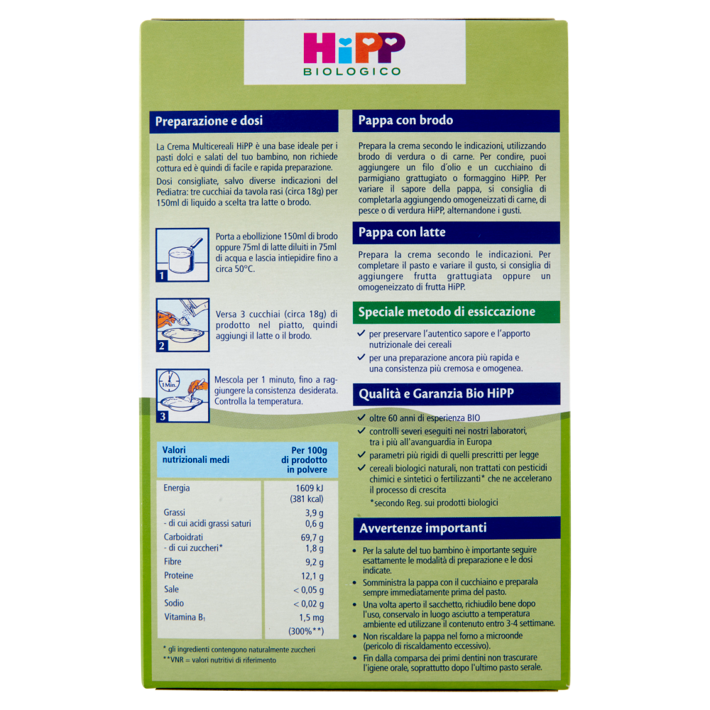 HiPP Biologico Crema di Cereali Multicereali 200 g