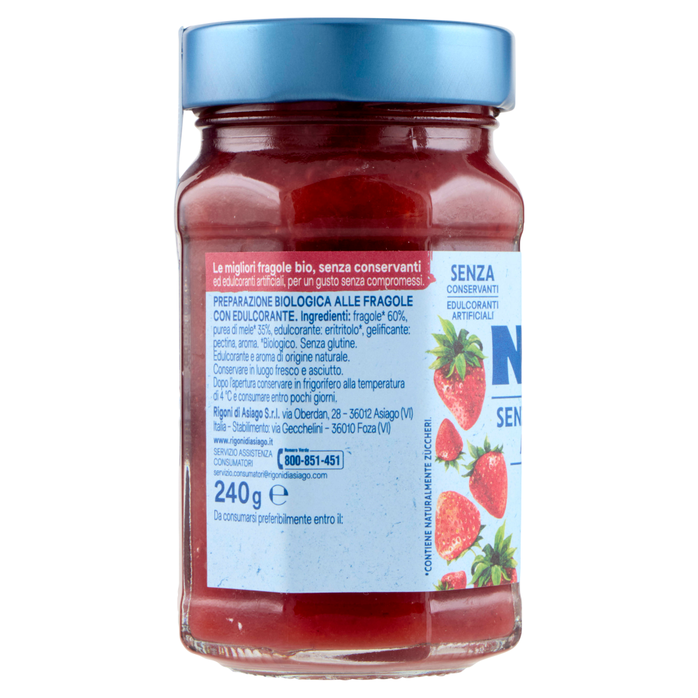 Rigoni di Asiago Nat&ugrave; Senza Zuccheri Aggiunti&deg; Fragole bio 240 g