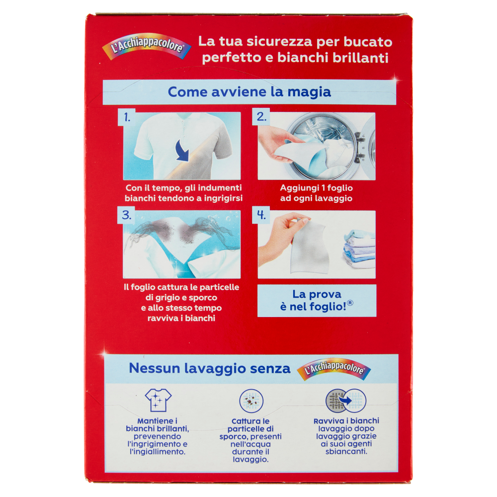 GREY l'Acchiappacolore Protegge e Ravviva i Bianchi 18 Fogli