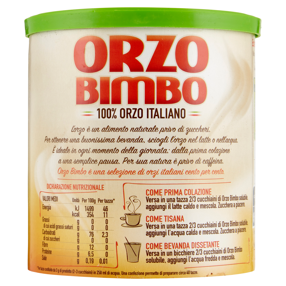 Orzo Bimbo Solubile da orzo 100% italiano 120 g