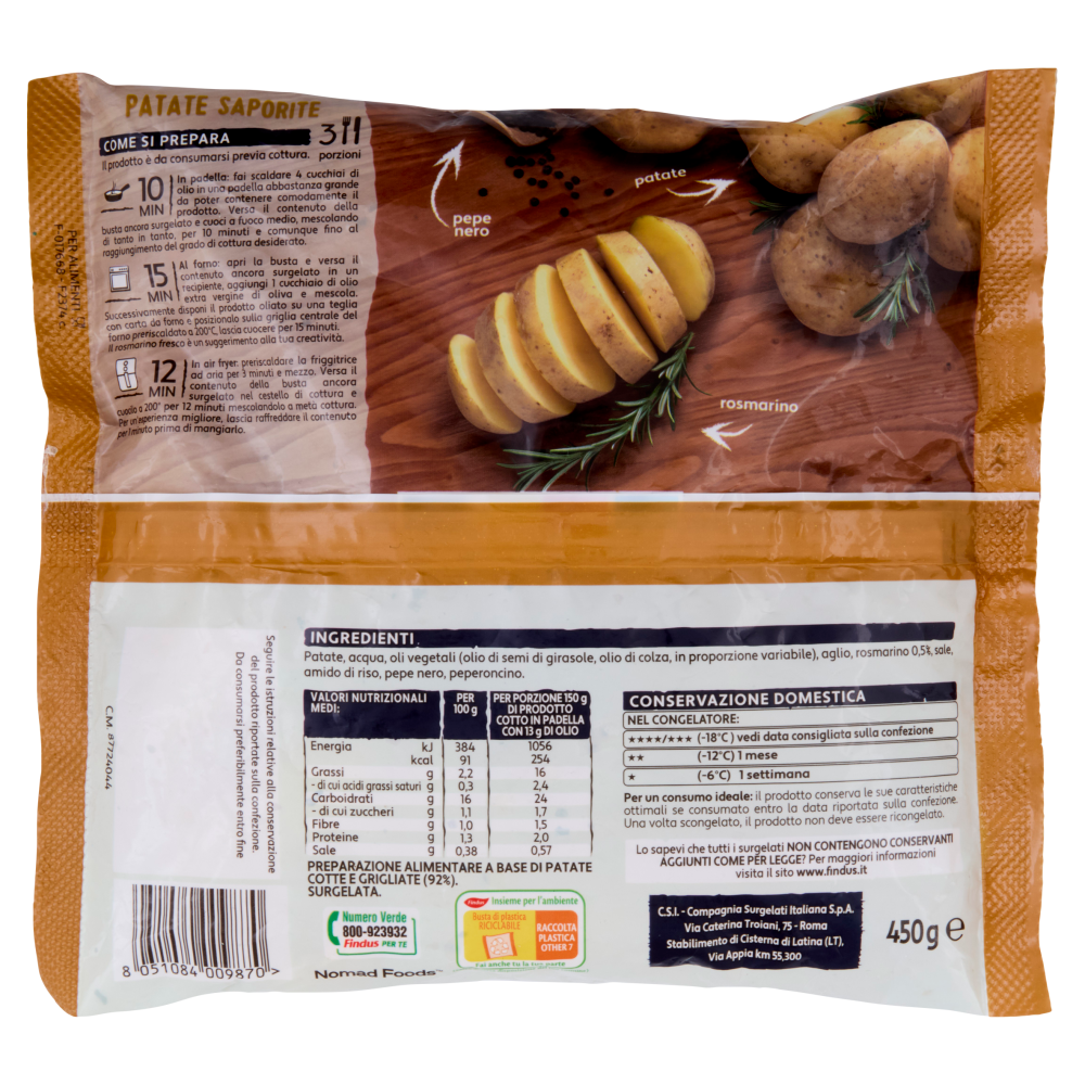 4 Salti in Padella Findus Patate Saporite 450 g