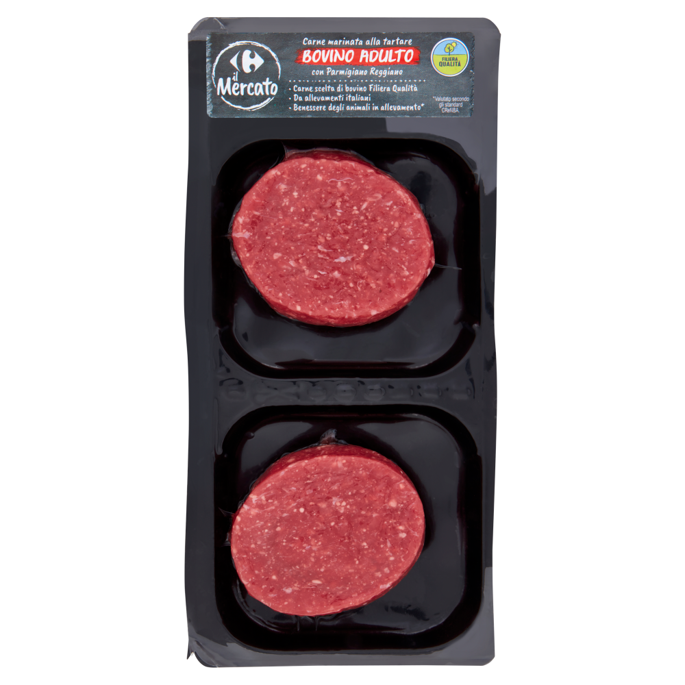 Carrefour il Mercato Carne marinata alla tartare Bovino Adulto con Parmigiano Reggiano 2 x 105 g