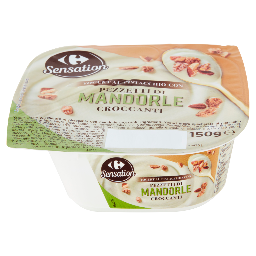 Carrefour Sensation Yogurt al Pistacchio con Pezzetti di Mandorle Croccanti 150 g