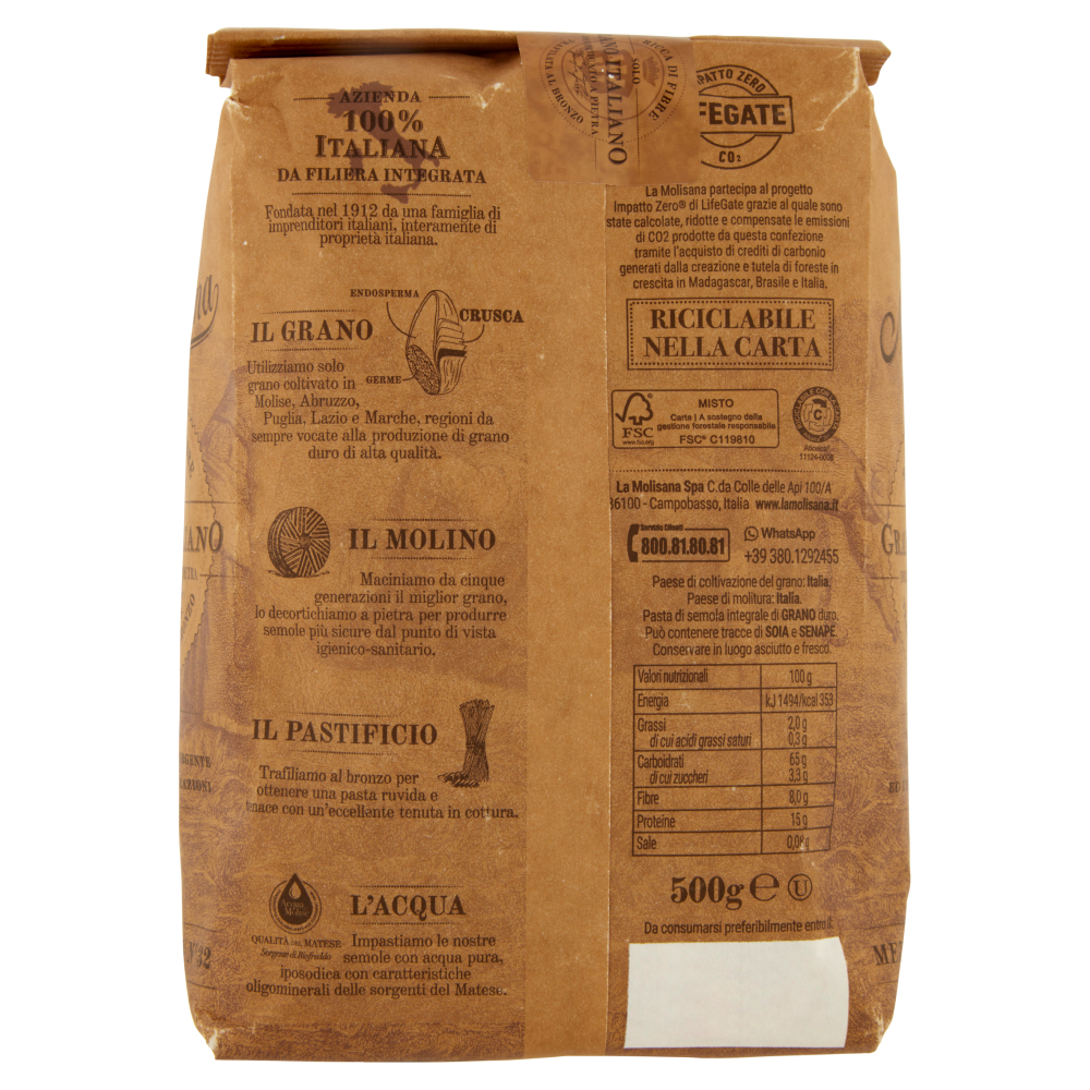 La Molisana integrale 32 Mezzi Rigatoni 500 g