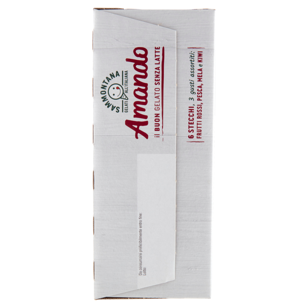 Sammontana Amando 6 Stecchi Frutti Rossi, Pesca, Mela e Kiwi 6 x 55 g