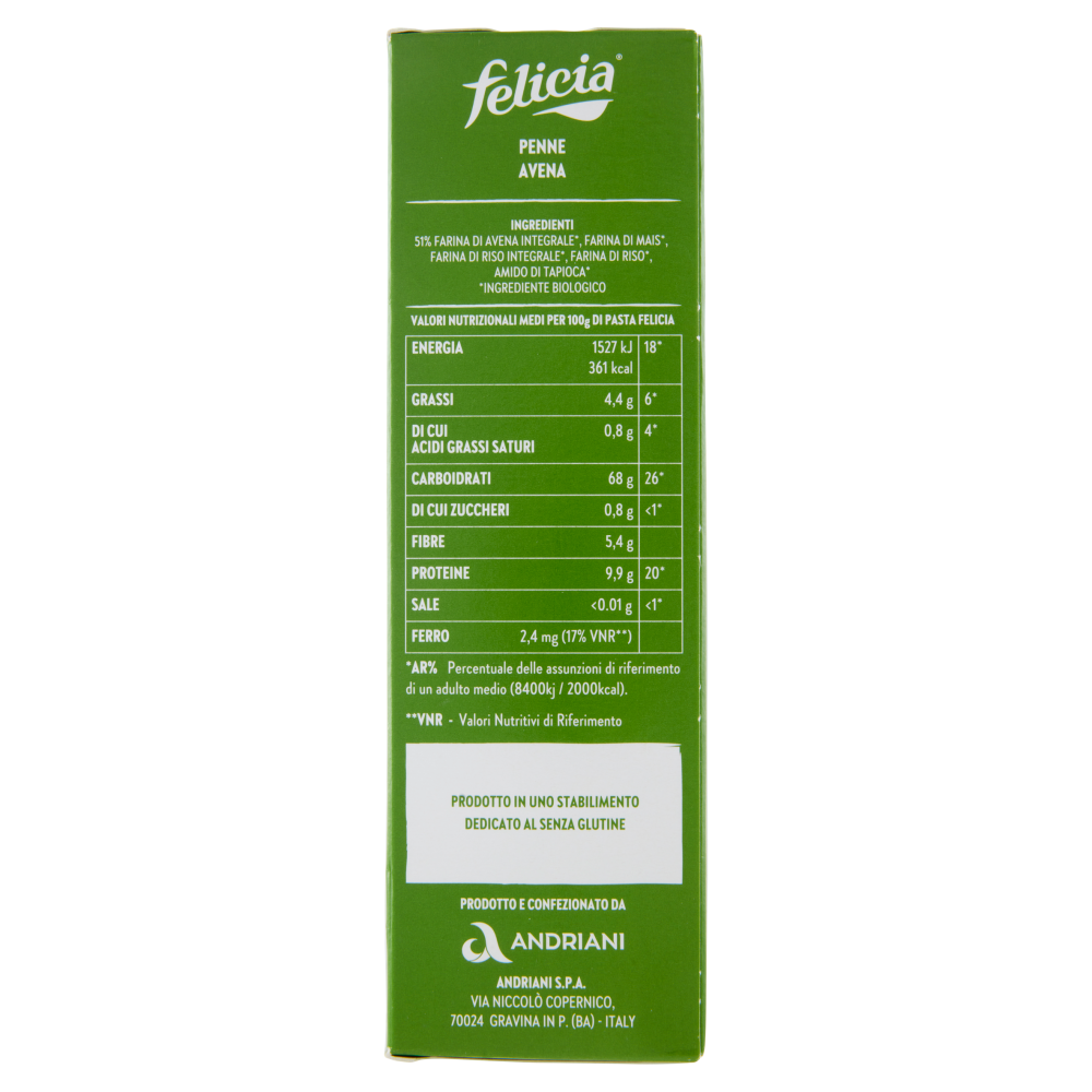 felicia Penne Avena con Farina di Avena Integrale Bio 340 g