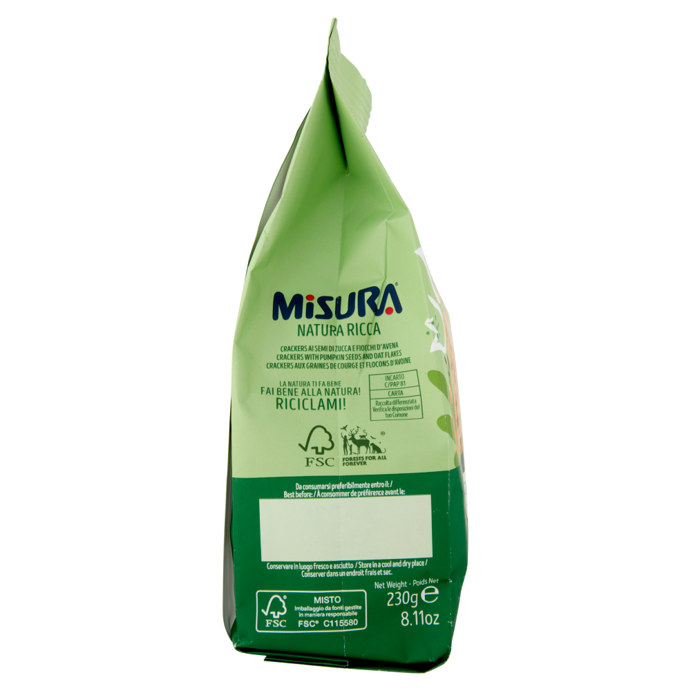 Misura Natura Ricca Cereali e Semi di Zucca Crackers 230 g