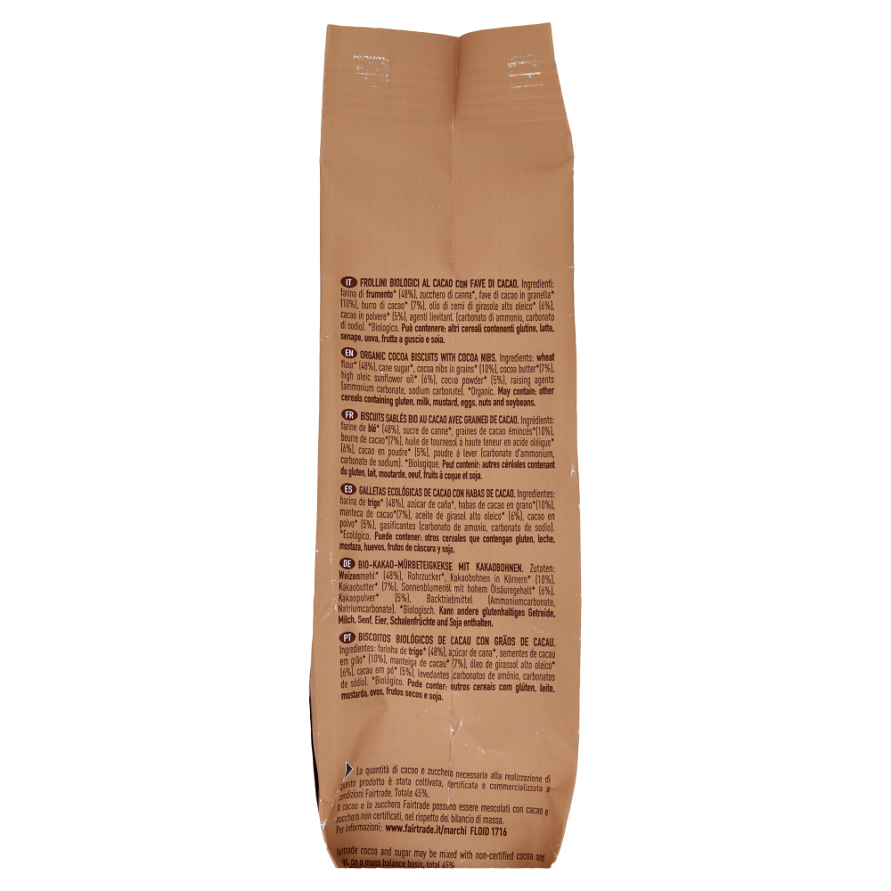 alce nero Frollini al Cacao con Fave di Cacao 250 g