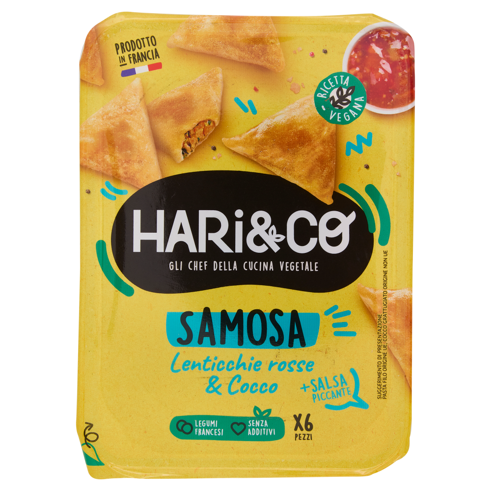 Hari&Co Samosa Lenticchie rosse & Cocco + Salsa Piccante 140 g