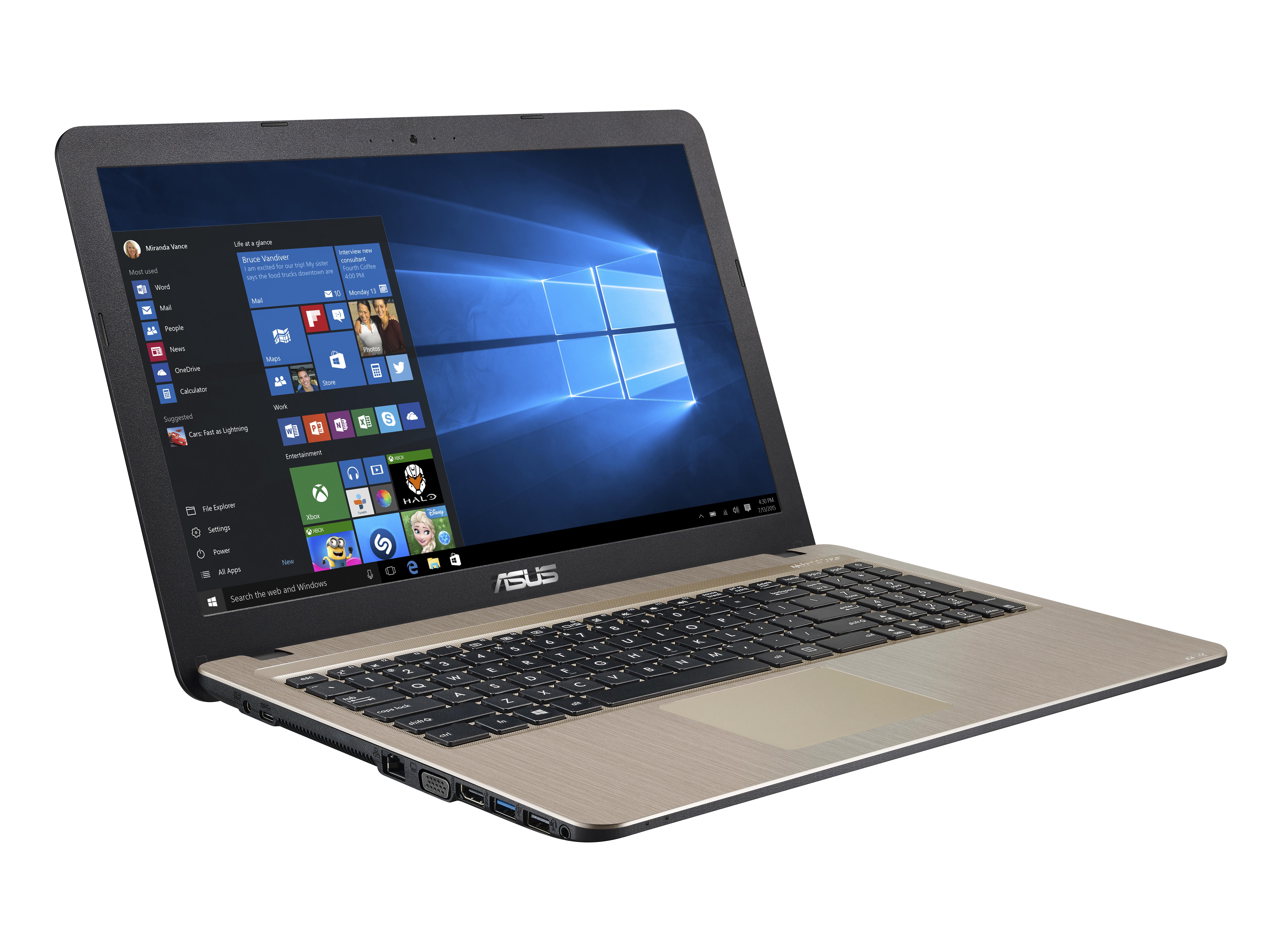 ASUS X540MA-GQ791T Intel® Celeron® N4000 Computer portatile 39,6 cm (15.6") HD 4 GB LPDDR4-SDRAM 256 GB SSD Wi-Fi 5 (802.11ac) Windows 10 Home Nero, Cioccolato