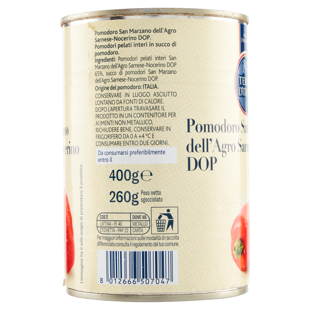 Terre d'Italia Pomodoro San Marzano dell'Agro Sarnese Nocerino DOP 400 g