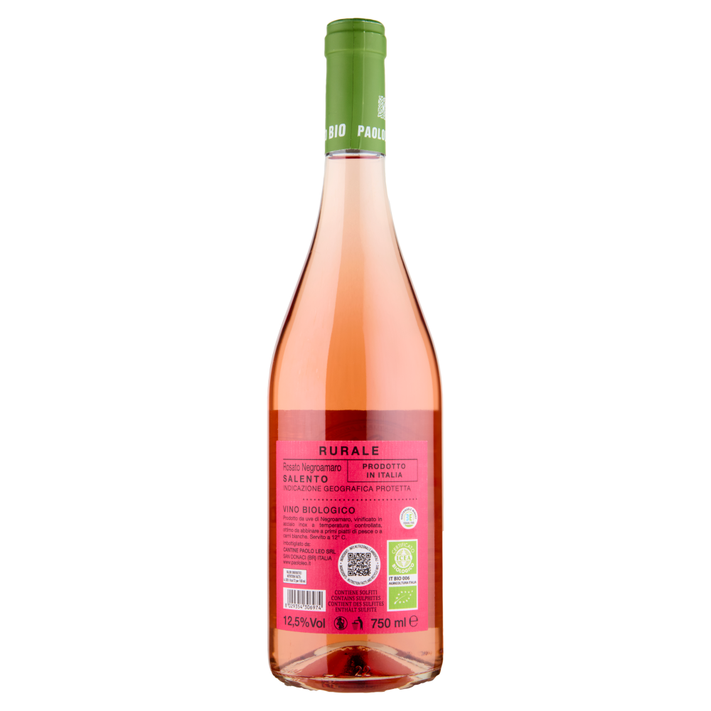Paololeo Rurale Rosato Negroamaro Salento IGP Vino Biologico 750 ml
