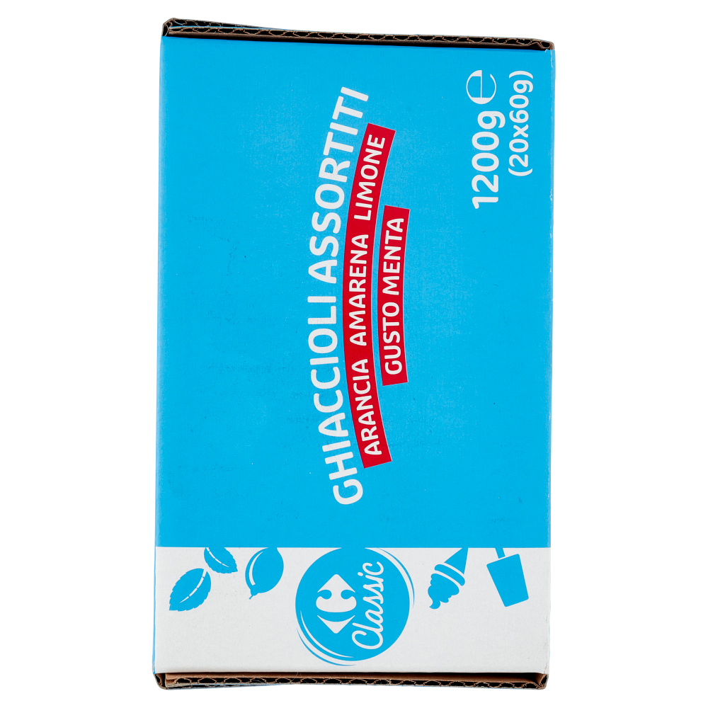 Carrefour Classic Ghiaccioli Assortiti Arancia, Amarena, Limone, Gusto Menta 20 x 60 g
