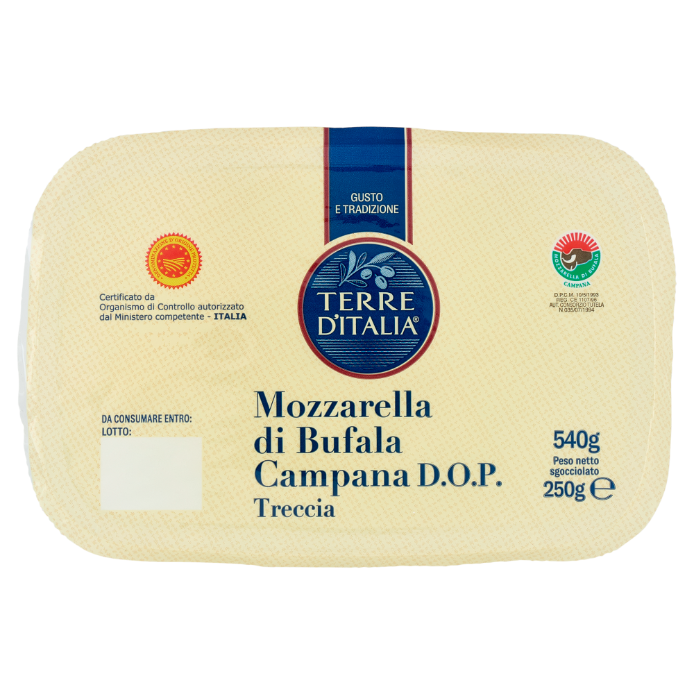 Terre d'ItaliaMozzarella di Bufala Campana D.O.P. Treccia 250 g