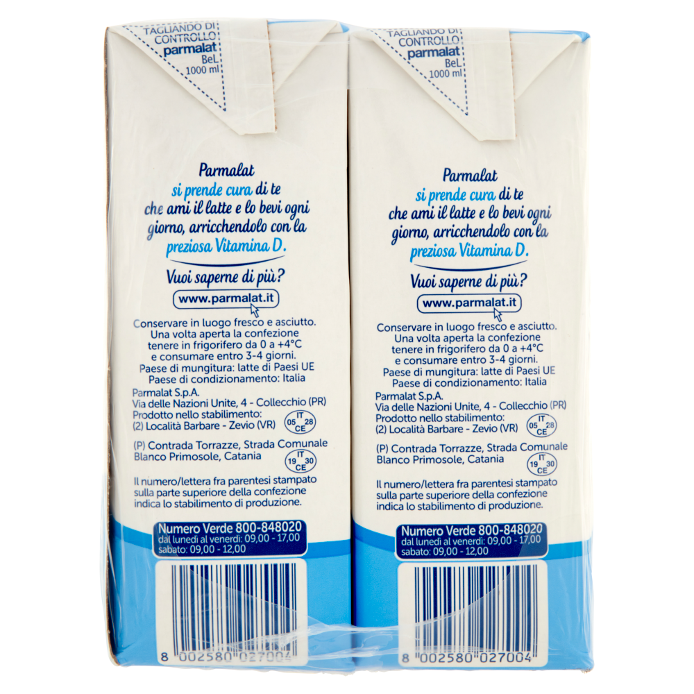 parmalat Bont&agrave; e Linea con Vitamina D Latte Parzialmente Scremato 6 x 1000 ml