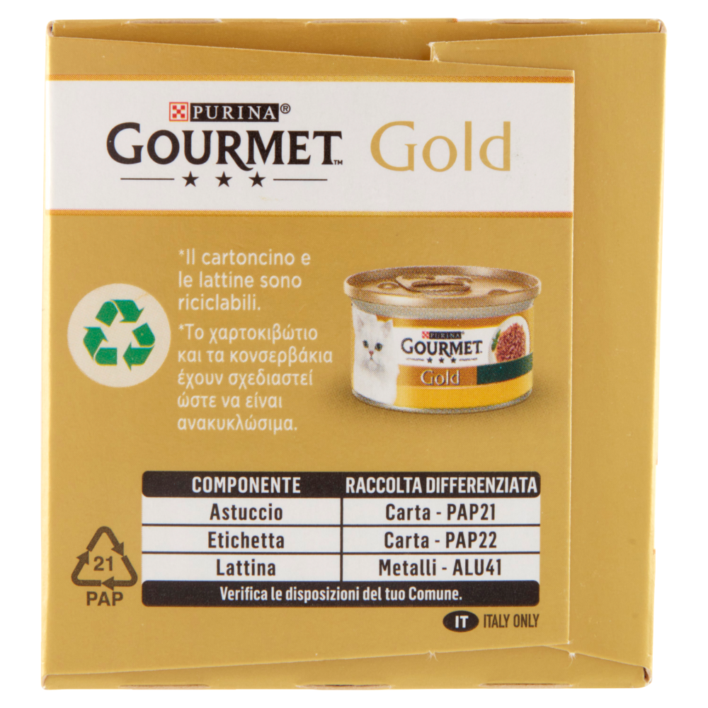 PURINA GOURMET Gold Straccetti Pollo / Manzo / Salmone / Pesce dell'Oceano 4 x 85 g