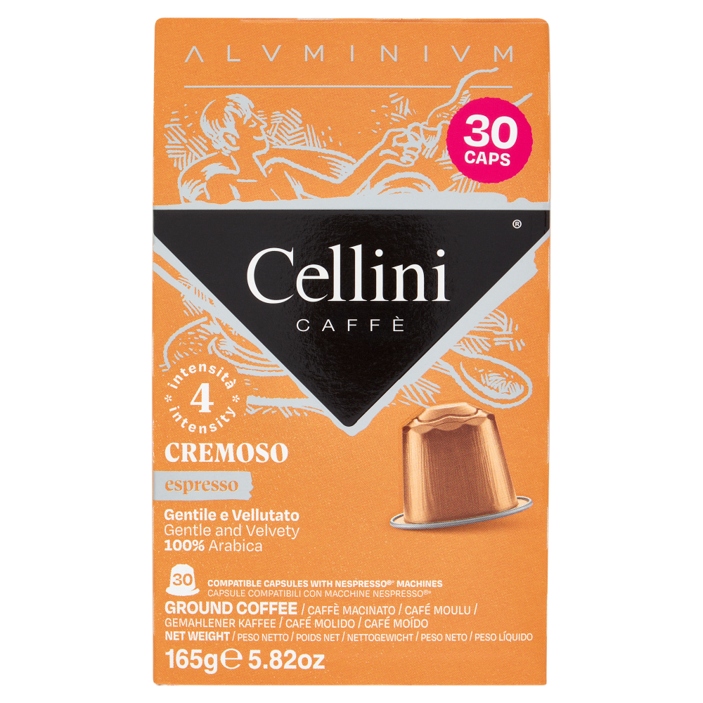 Cellini Caff&egrave; Aluminium Cremoso espresso 30 Capsule Compatibili 165 g