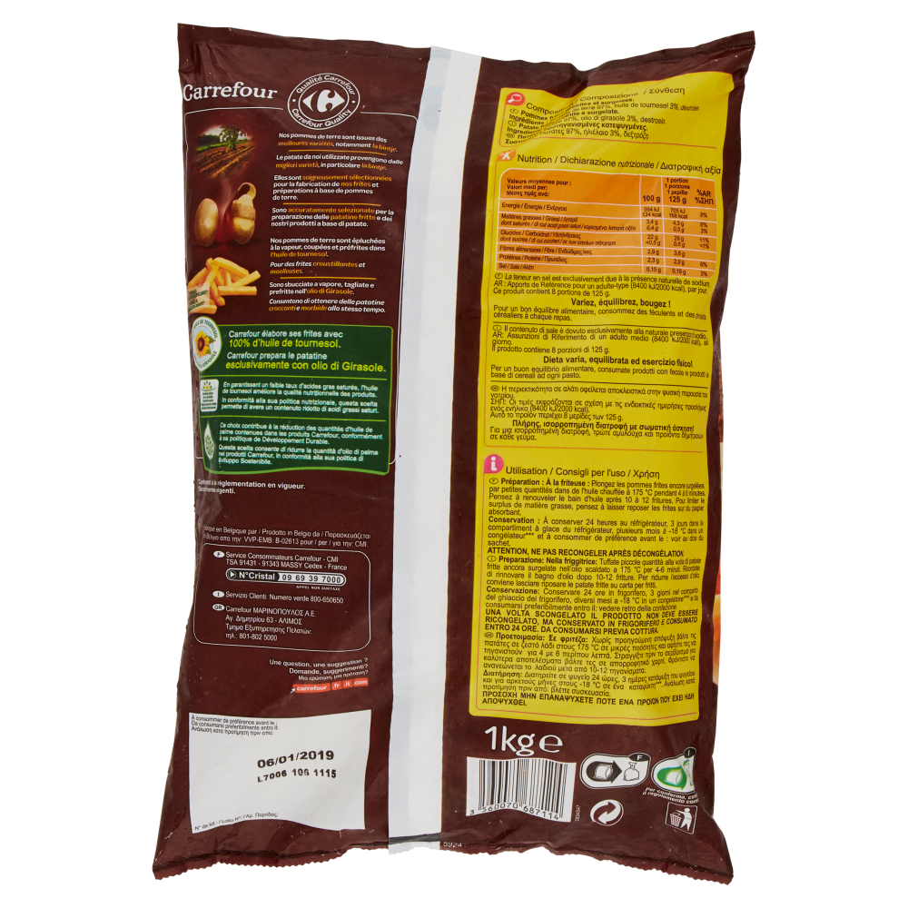 Carrefour Patate fritte Classiche Surgelato 1 kg