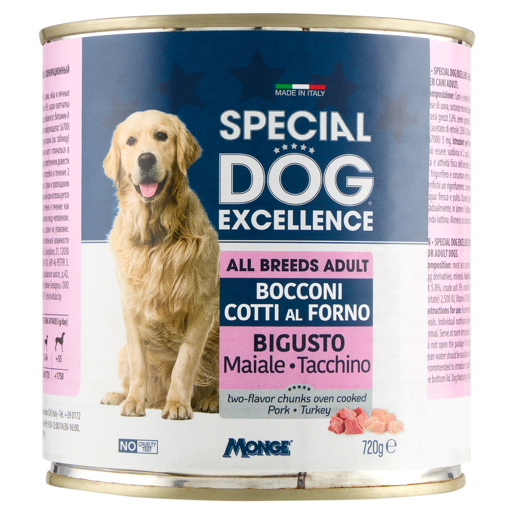 Special Dog Excellence All Breeds Adult Bocconi Cotti al Forno Bigusto Maiale Tacchino 720 g