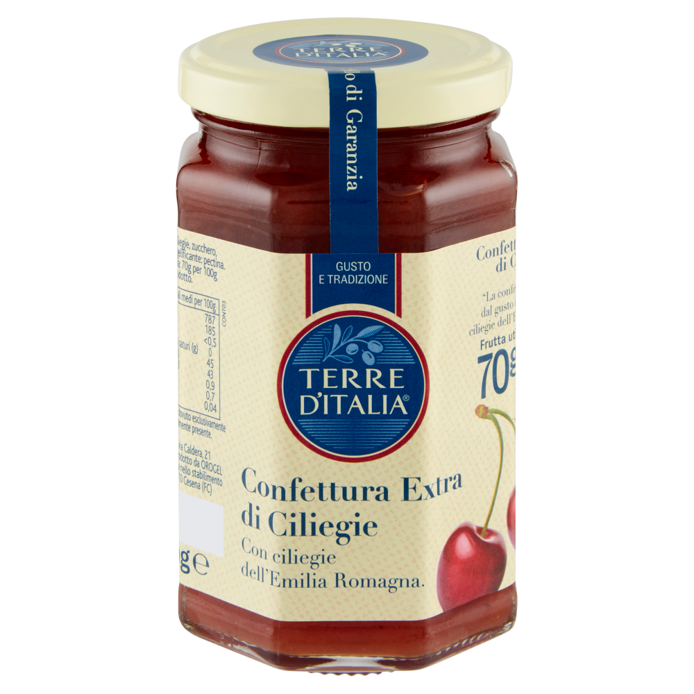 Terre d'Italia Confettura Extra di Ciliegie con ciliegie dell'Emilia Romagna 340 g