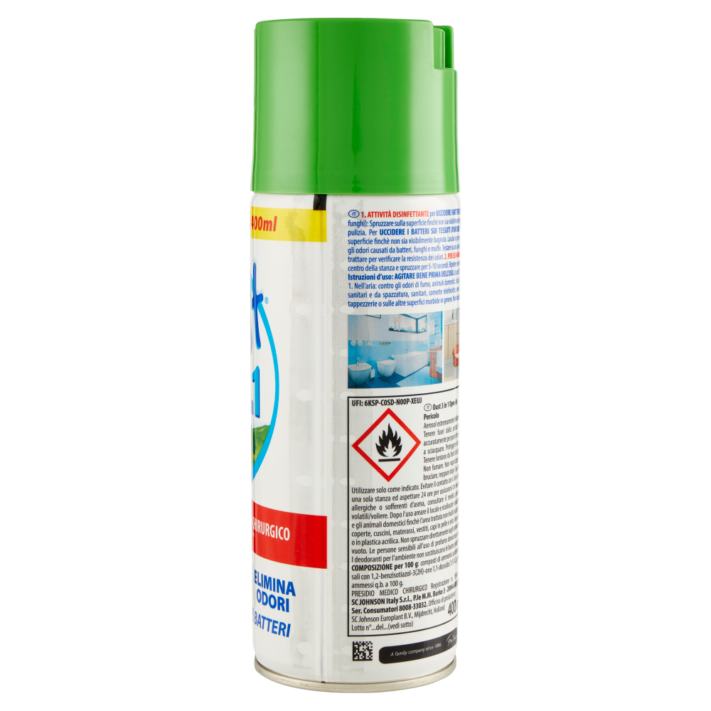 Oust 3 in 1 Spray Disinfettante per Superfici e Tessuti d'Arredo, Fragranza  Open Air, 400ml