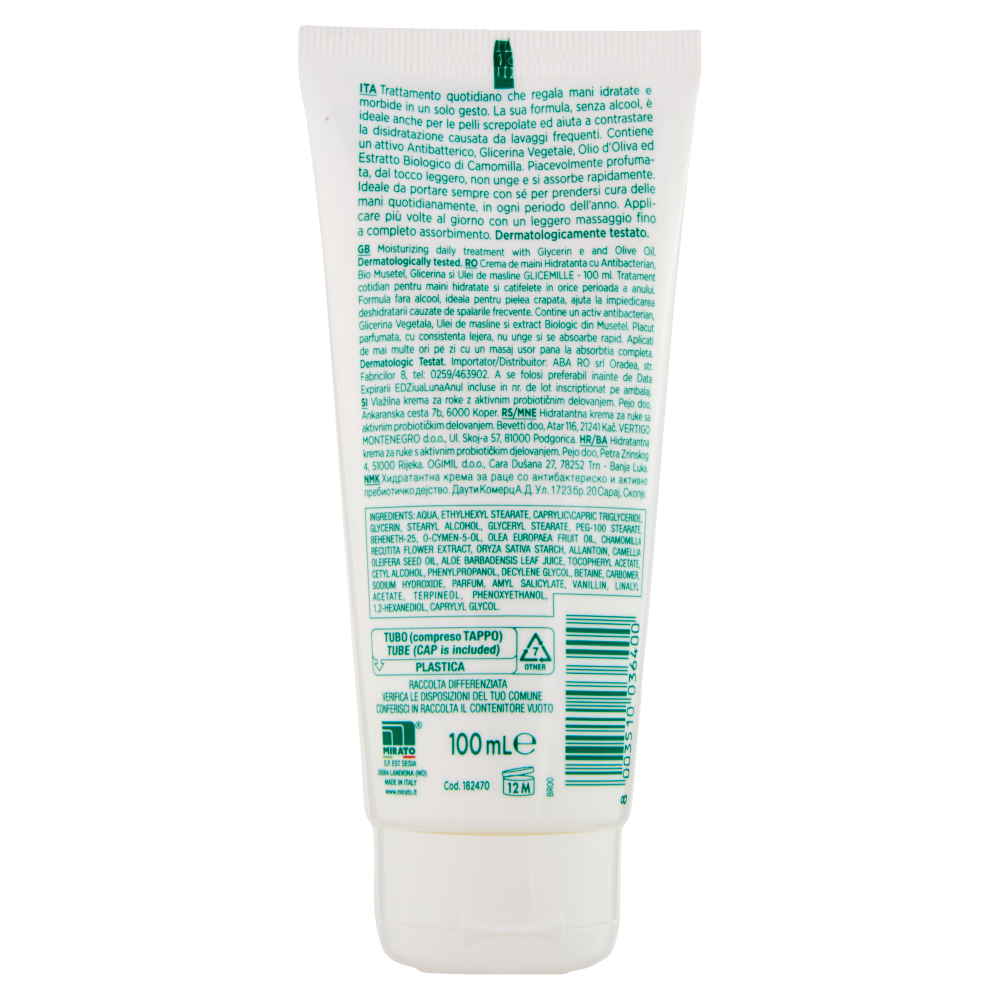 Glicemille Crema Mani 2in1 Idratante con Antibatterico 100 mL