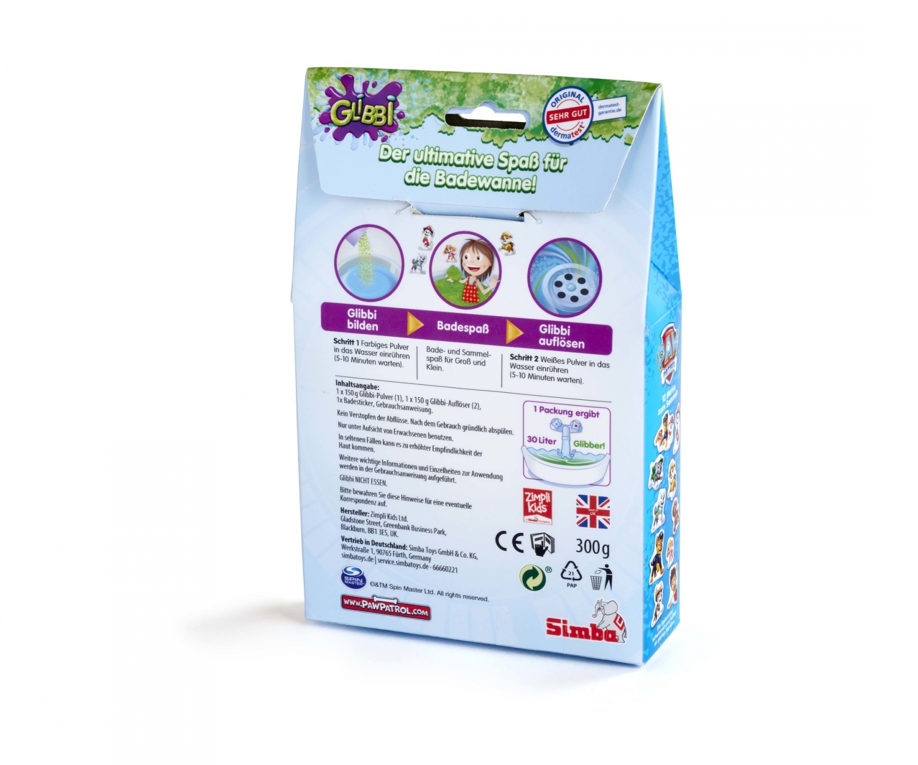 Simba Toys Glibbi Paw Patrol Adesivo per vasca Multicolore