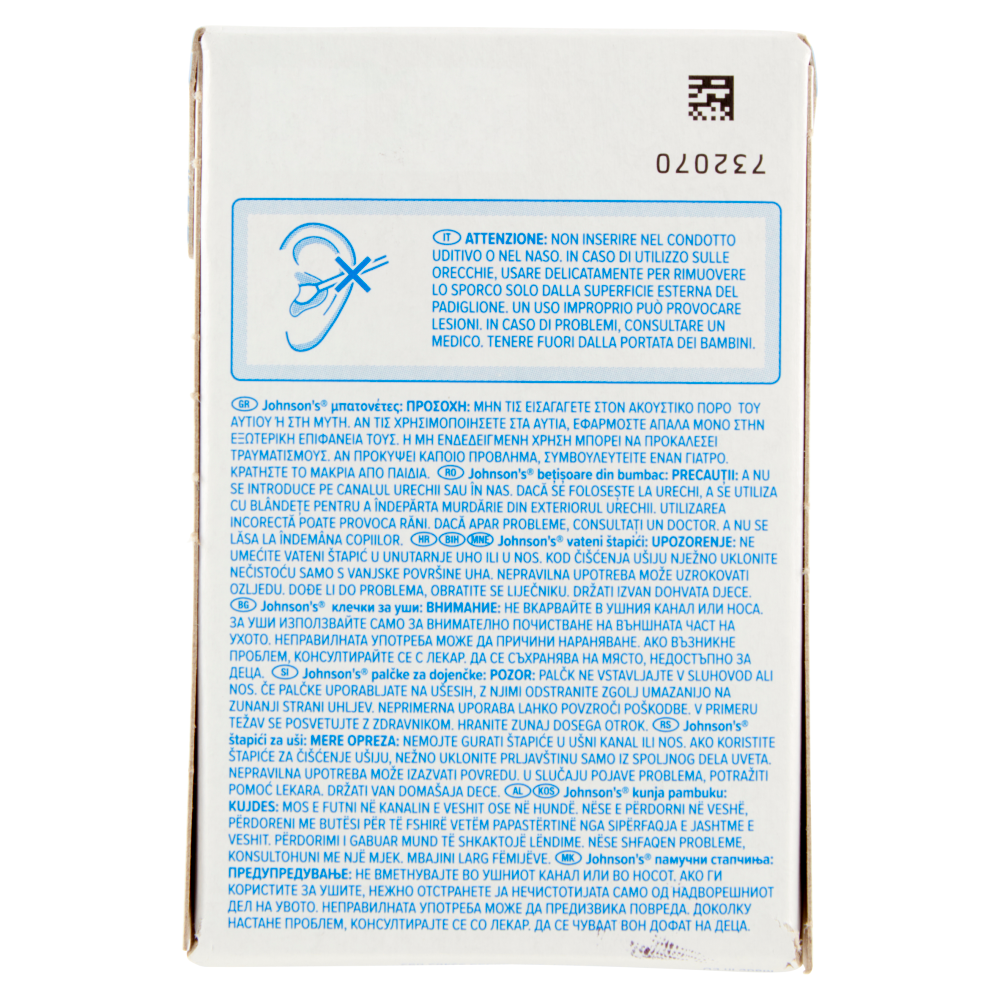 JOHNSON'S Baby, Cotton Fioc, 100% in Puro Cotone, per Tutta La Famiglia, 100pz